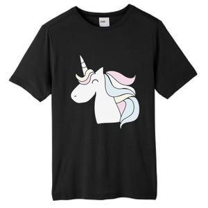 Cute Cartoon Unicorn Head Pastel Tall Fusion ChromaSoft Performance T-Shirt