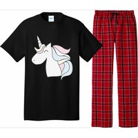 Cute Cartoon Unicorn Head Pastel Pajama Set