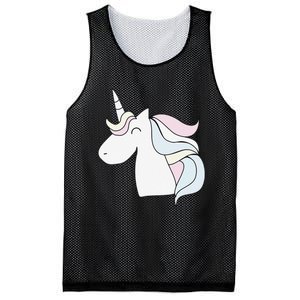 Cute Cartoon Unicorn Head Pastel Mesh Reversible Basketball Jersey Tank