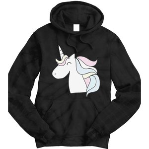 Cute Cartoon Unicorn Head Pastel Tie Dye Hoodie