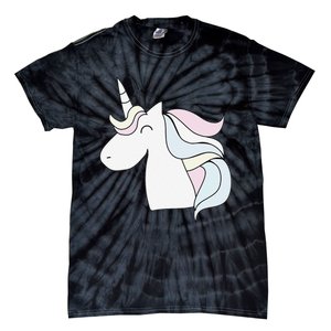 Cute Cartoon Unicorn Head Pastel Tie-Dye T-Shirt