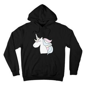 Cute Cartoon Unicorn Head Pastel Tall Hoodie