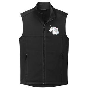 Cute Cartoon Unicorn Head Pastel Collective Smooth Fleece Vest