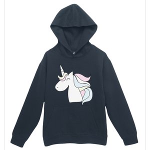 Cute Cartoon Unicorn Head Pastel Urban Pullover Hoodie