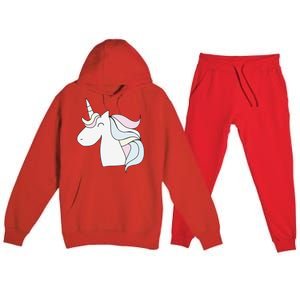 Cute Cartoon Unicorn Head Pastel Premium Hooded Sweatsuit Set