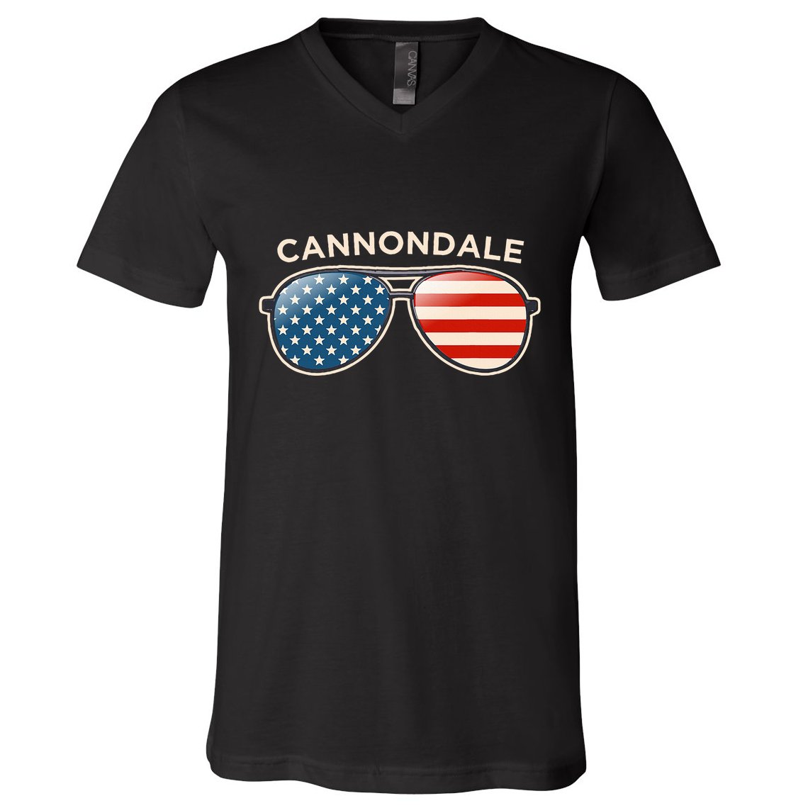 Cannondale Ct Vintage Us Flag Sunglasses V-Neck T-Shirt