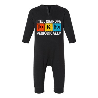 Chemistry Chemist Vintage I Tell Grandpa Jokes Periodically Infant Fleece One Piece