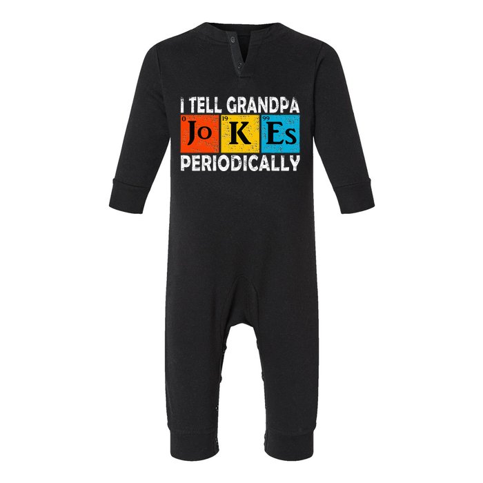 Chemistry Chemist Vintage I Tell Grandpa Jokes Periodically Infant Fleece One Piece