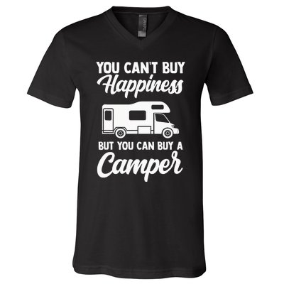 Camping caravan van vintage in caravan caravan V-Neck T-Shirt