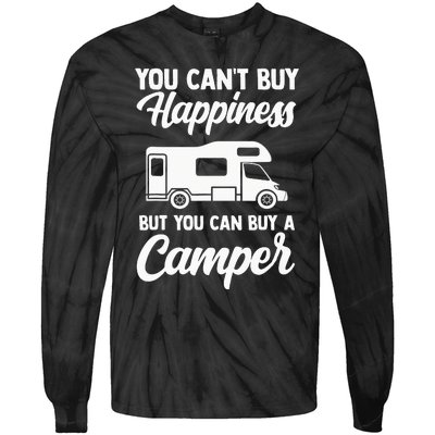 Camping caravan van vintage in caravan caravan Tie-Dye Long Sleeve Shirt