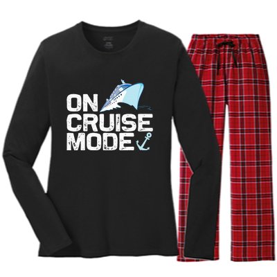 Cool Cruising Vacay Mode Cruise Vacation Trip Women's Long Sleeve Flannel Pajama Set 