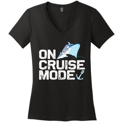 Cool Cruising Vacay Mode Cruise Vacation Trip Women's V-Neck T-Shirt