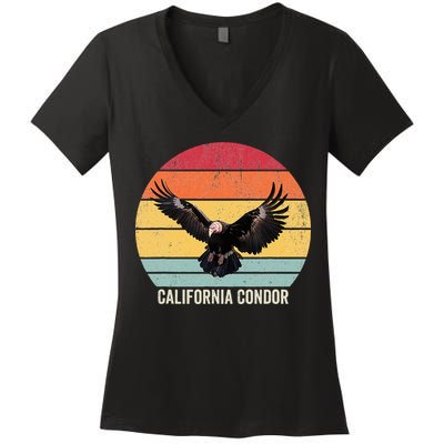 California Condor Vintage California Condor Women's V-Neck T-Shirt