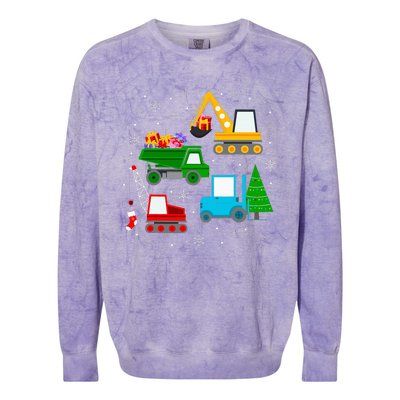 Christmas Construction Vehicles Xmas Colorblast Crewneck Sweatshirt