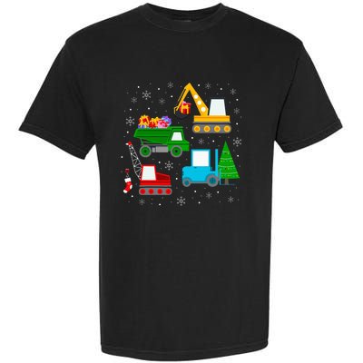 Christmas Construction Vehicles Xmas Garment-Dyed Heavyweight T-Shirt