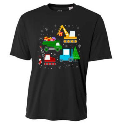 Christmas Construction Vehicles Xmas Cooling Performance Crew T-Shirt