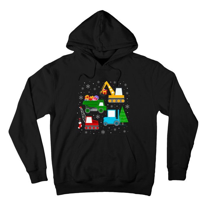 Christmas Construction Vehicles Xmas Hoodie