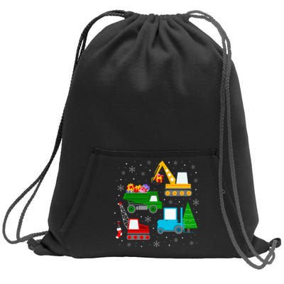 Christmas Construction Vehicles Xmas Sweatshirt Cinch Pack Bag