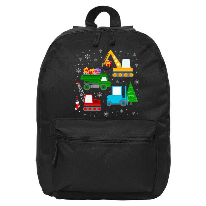 Christmas Construction Vehicles Xmas 16 in Basic Backpack