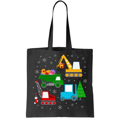 Christmas Construction Vehicles Xmas Tote Bag