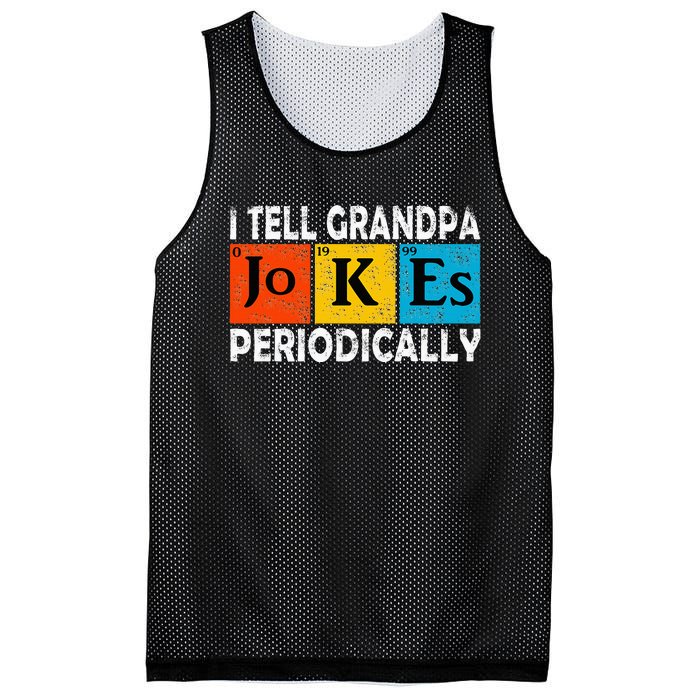 Chemistry Chemist Vintage I Tell Grandpa Jokes Periodically Mesh Reversible Basketball Jersey Tank