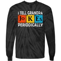 Chemistry Chemist Vintage I Tell Grandpa Jokes Periodically Tie-Dye Long Sleeve Shirt