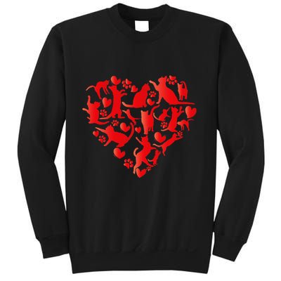 Cute Cat Valentines Day Cat Heart Happy MeowentineS Day Gift Sweatshirt