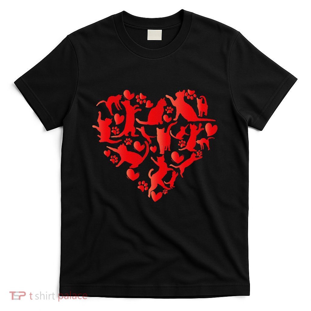 Cute Cat Valentines Day Cat Heart Happy MeowentineS Day Gift T-Shirt