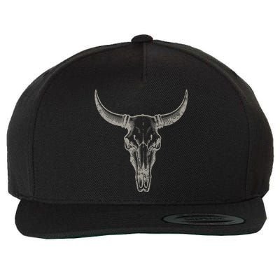 Cow Cow Vintage Western Cow Skull Graphic 1 Wool Snapback Cap