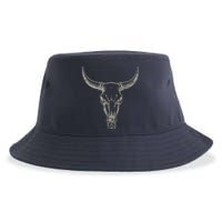 Cow Cow Vintage Western Cow Skull Graphic 1 Sustainable Bucket Hat