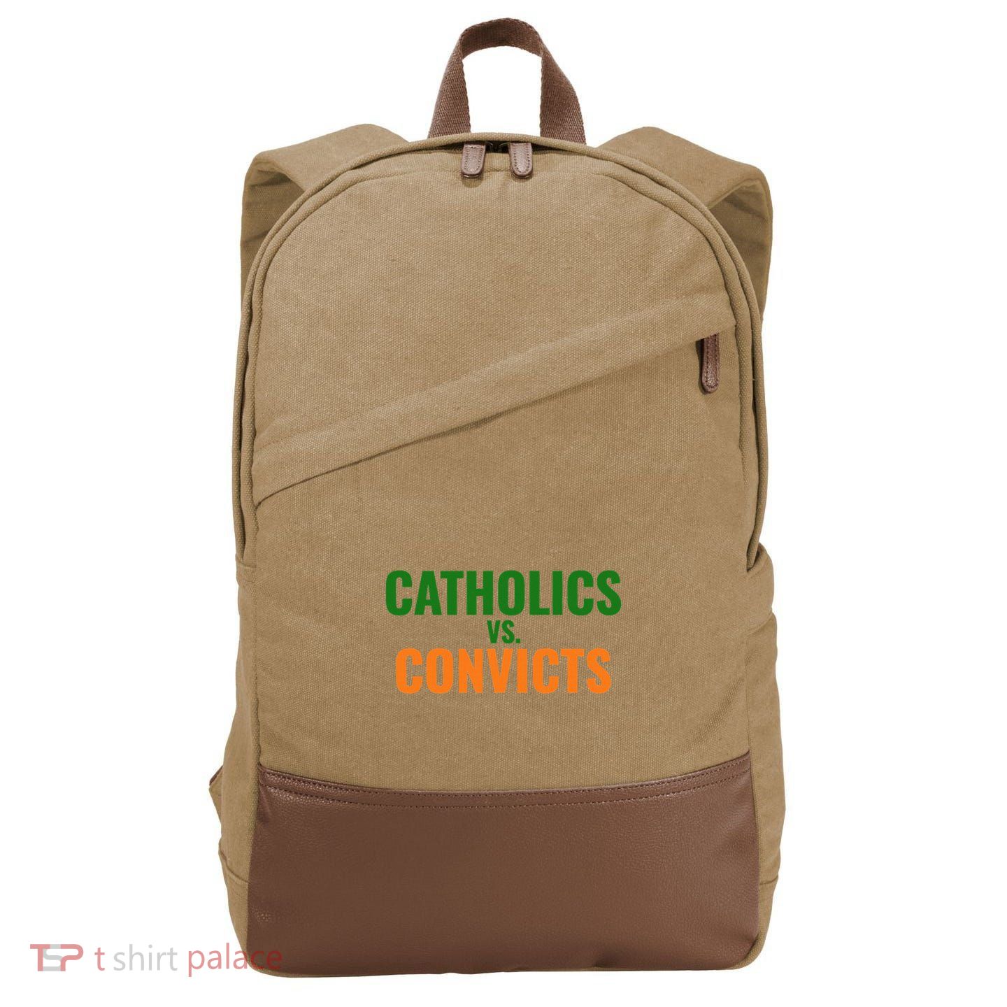 Classic Catholics Vs Convicts 1988 Cotton Canvas Backpack