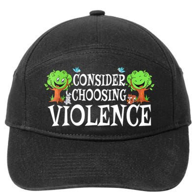 Consider Choosing Violence Cute Woodland 7-Panel Snapback Hat