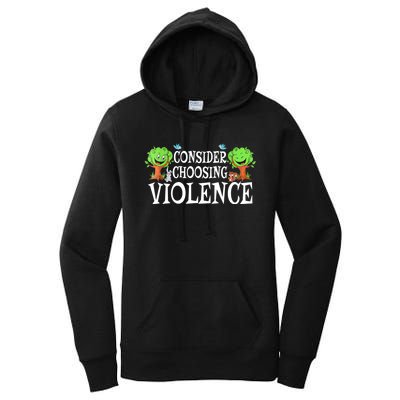 Consider Choosing Violence Cute Woodland Women's Pullover Hoodie