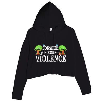 Consider Choosing Violence Cute Woodland Crop Fleece Hoodie