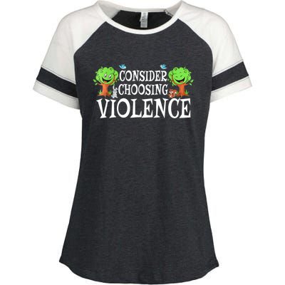 Consider Choosing Violence Cute Woodland Enza Ladies Jersey Colorblock Tee