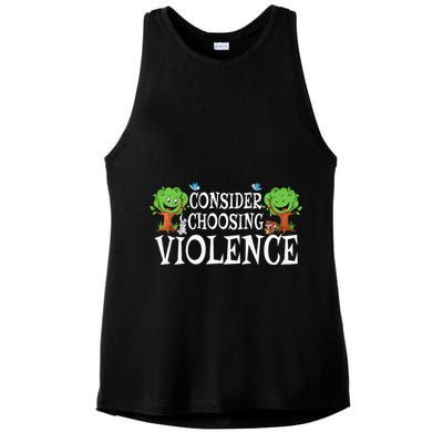 Consider Choosing Violence Funny Premium Ladies PosiCharge Tri-Blend Wicking Tank