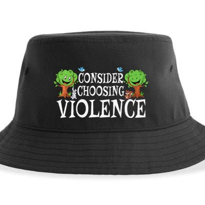 Consider Choosing Violence Funny Premium Sustainable Bucket Hat