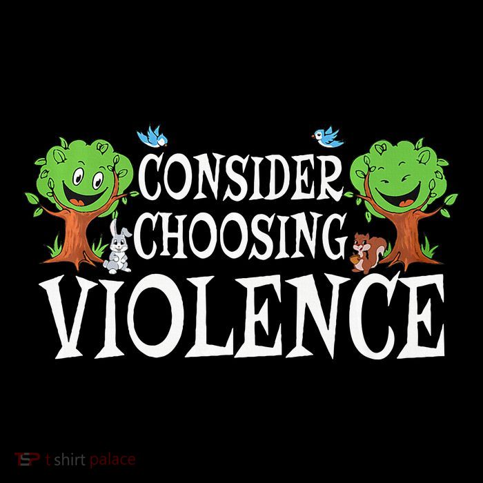 Consider Choosing Violence Funny Premium Drawstring Bag