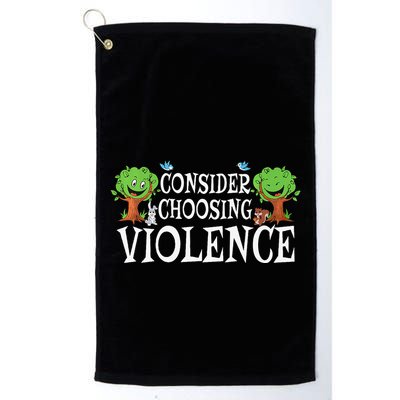 Consider Choosing Violence Funny Premium Golf Towel