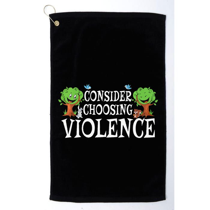 Consider Choosing Violence Funny Premium Golf Towel