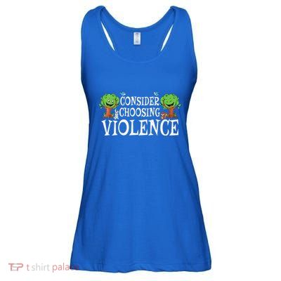 Consider Choosing Violence Funny Premium Ladies Essential Flowy Tank