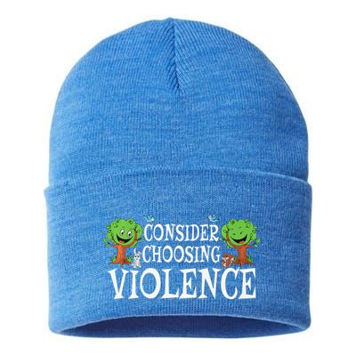 Consider Choosing Violence Funny Premium Sustainable Knit Beanie