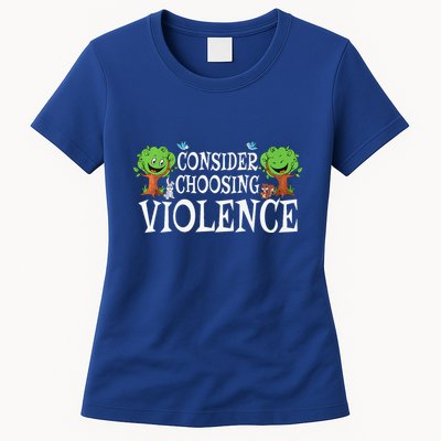 Consider Choosing Violence Funny Premium Womens T-Shirt