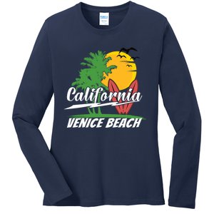 California City Venice Beach Surfing Ladies Long Sleeve Shirt