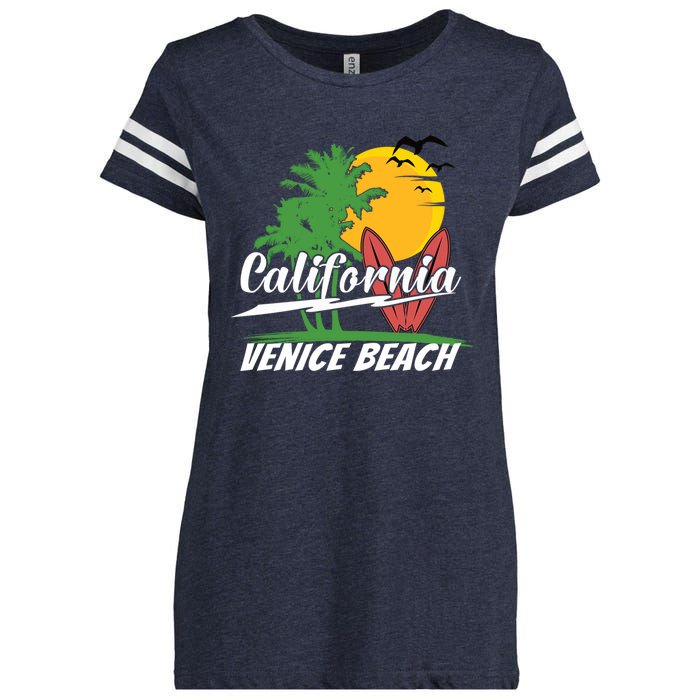 California City Venice Beach Surfing Enza Ladies Jersey Football T-Shirt