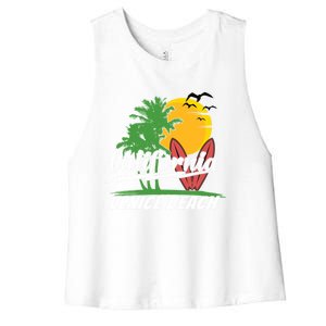 California City Venice Beach Surfing Women's Racerback Cropped Tank