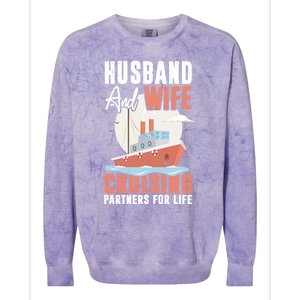 Cruising Cruise Vacation Husband Wife Couple Great Gift Colorblast Crewneck Sweatshirt