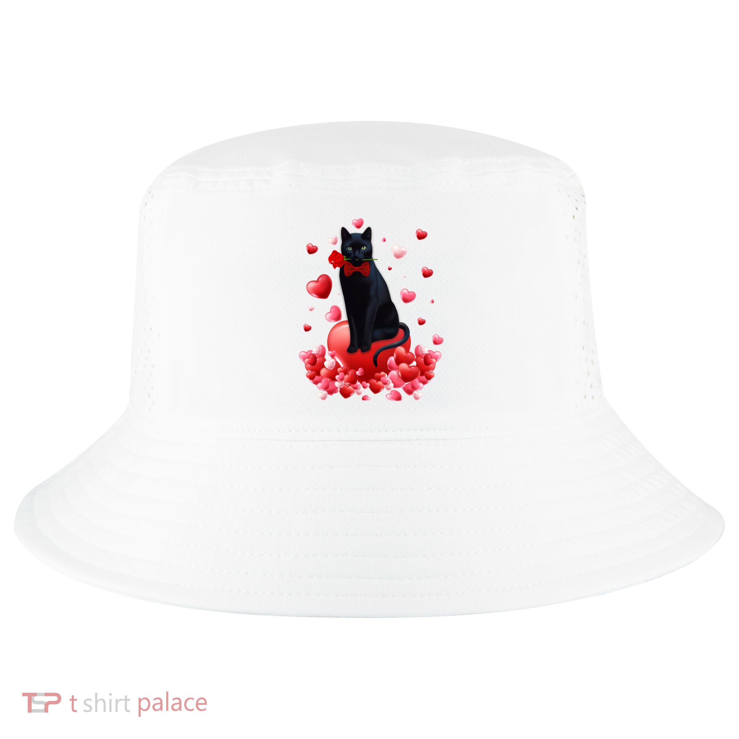 Cute Cat Valentine Hearts Happy ValentineS Day Cool Comfort Performance Bucket Hat