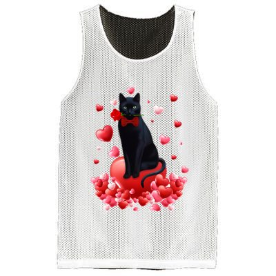 Cute Cat Valentine Hearts Happy ValentineS Day Mesh Reversible Basketball Jersey Tank