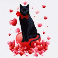 Cute Cat Valentine Hearts Happy ValentineS Day Cooling Performance Long Sleeve Crew